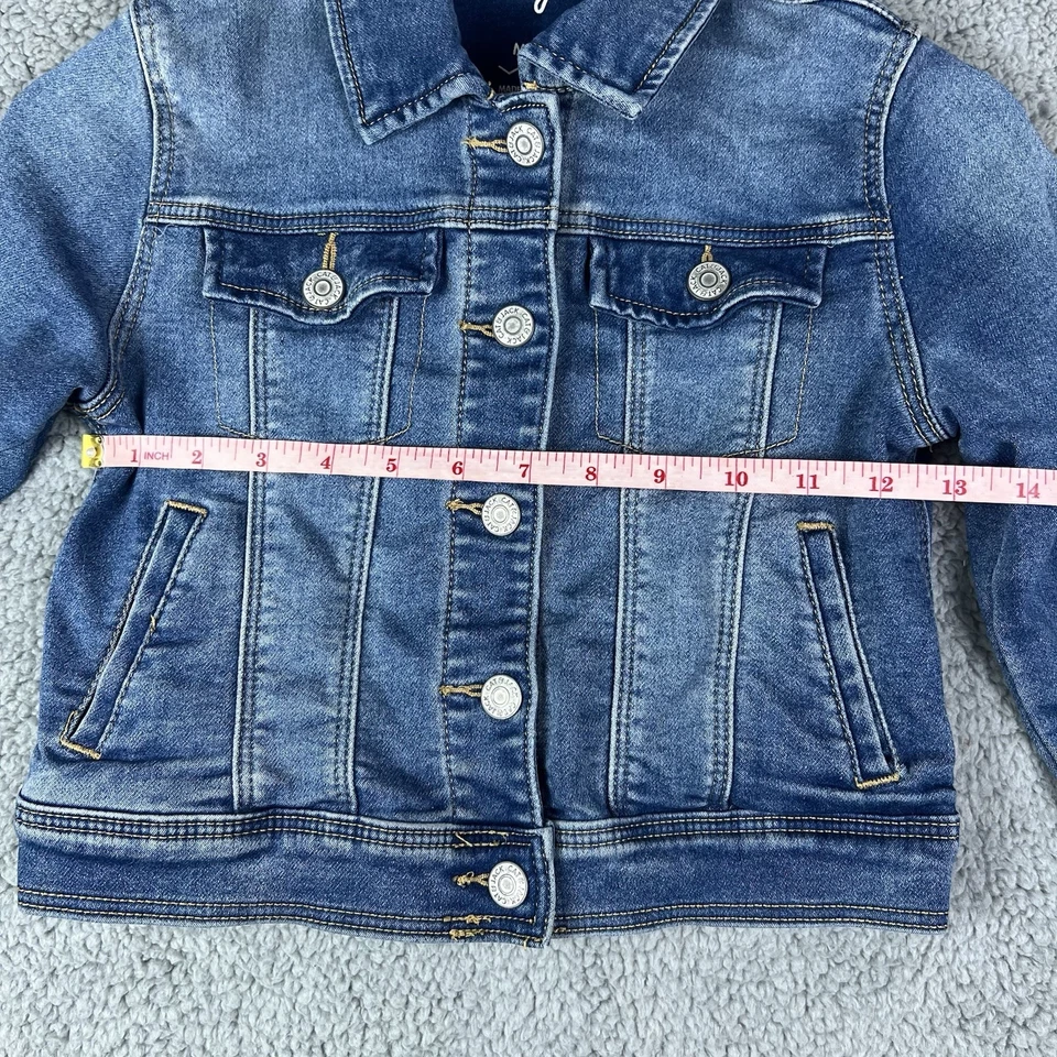 Cat & Jack Blue Denim Button Up Jacket Girls Size M (8) - Image 4 of 4