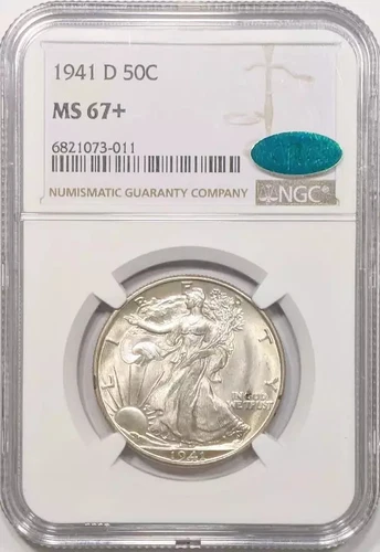 1941 D Walking Liberty Half Dollar NGC MS-67+ PLUS CAC