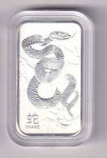 AUSTRALIAN:  2025 LUNAR YEAR OF THE SNAKE 1oz SILVER BAR IN CAPSULE  #PL537