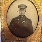 Original Civil War Soldier Tintype Photograph in Ornate Frame
