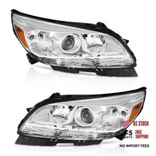 Headlights for OE Replacement Clear Lens I Chrome Housing I Amber Reflector