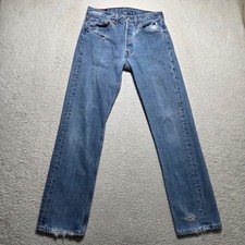Vintage 90s Levis 501 Jeans Mens 31 Waist 32 Length Blue Denim Straight Leg USA