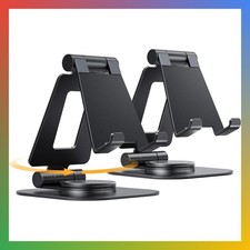 2-Pack 360 Rotating Dual Adjustable Phone Stand, Charging-Friendly