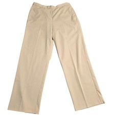 Alfred Dunner Pull On Dress Pants Women's Size 10 Tan Beige Straight Leg Casual