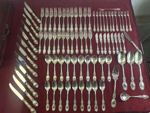 New ListingVintage Lucerne Sterling Flatware By Wallace 82 Pieces No Monogram