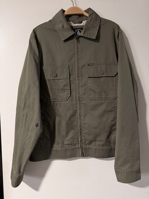 Volcom Jacket Men s M Olive Green Zip-Up Limited Edition Skater Surf Style
