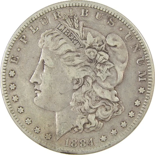 1884 S Morgan Dollar VF Very Fine Silver $1 Coin SKU:I24236