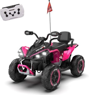 TCARAIWEN 12/24V Ride On Toy Electric Off-Road ATV Quad – 6mph, Battery Powered For Kids Ages 2-8