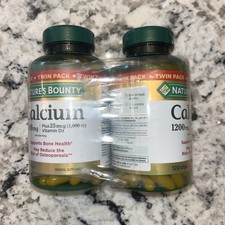 2 Pack Calcium Plus Vitamin D - 1200mg Calcium 1000IU Vit D3- 240 softgels 2x120