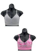 Rhonda Shear 2-pack Molded Cup Bra w/ Mesh Back Detail Camo/Gray