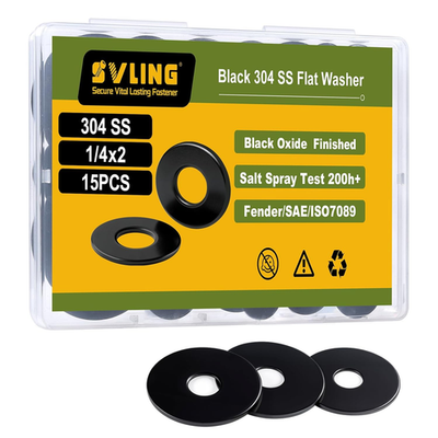 #ad 15PCS 1 4quot; x2quot; Fender Washers Black Oxide 304 Stainless Steel 18 8 1 4quot; ID ... $20.93