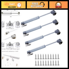 30N Gas Strut Cabinet Hinge Lift Support - Soft Close, 10" Length, 4 Pack, Silve