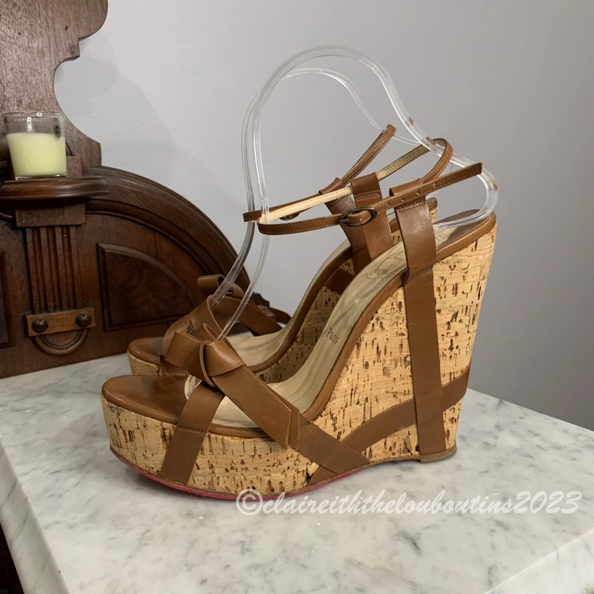 Christian louboutin cheap cork wedges