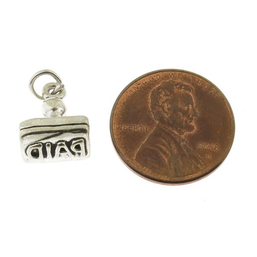 925 Plata esterlina Pagado Sello Charm American Made - Imagen 2 de 3