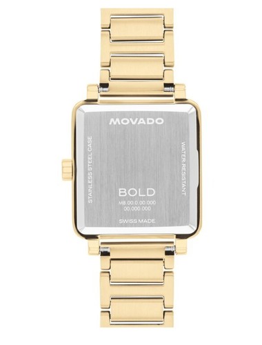 Movado Bold Evolution 2.0 Gold Square White Dial Women's Watch 3601165 - Picture 3 of 3
