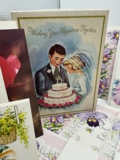 25 Vintage NOS Wedding/ Anniversary Cards Envelopes USA Made Original Box