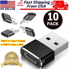 10-50 PACK USB C 3.1 Type C Female to USB 3.0 Type A Male Port Converter Adapter