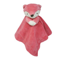 CARTER'S SALMON PINK BABY FOX RATTLE SECURITY BLANKET STUFFED ANIMAL PLUSH SATIN