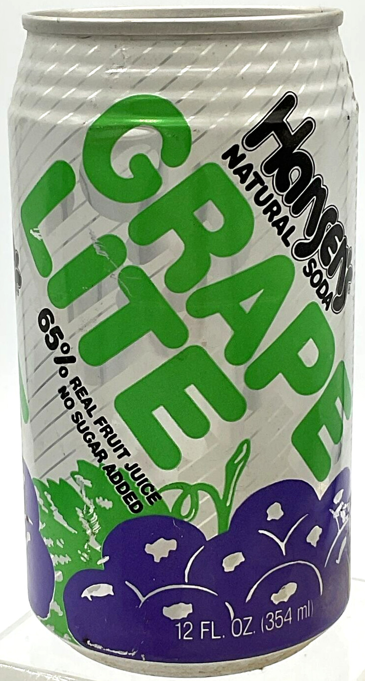 Vintage 1985 Hansen&rsquo;s Natural Soda Pop Grape Lite Aluminum