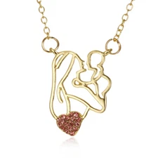 SEXY SPARKLES Mother Daughter Pendant Necklace Love Heart Necklace for Women Gif