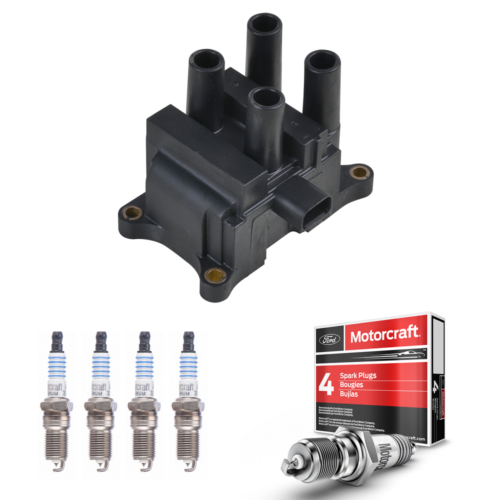 Ignition Coil & 4x Motorcraft Spark Plug For 2001-2011 Mazda 6 2.3L I4 FD497