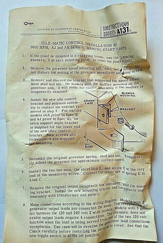 CAJA DE CONTROL ONAN IDLE-MATIC 3600 RPM SE ADAPTA AL MODELO AJ SERIE AK planta de arranque manual - Imagen 4 de 8