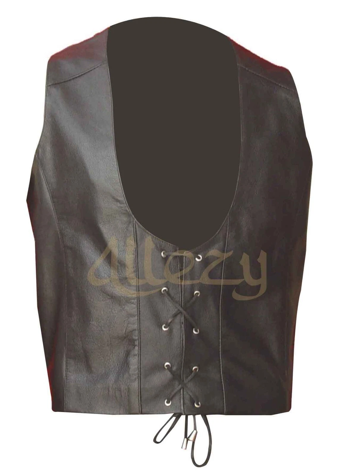 Mens Black Genuine Leather Motorcycle Biker Vest | Leather Vest for Mens