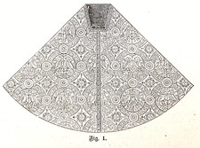 Alte Lithographie, Casula, ca. 1935, Messgewand, Liturgie, Priester, katholisch