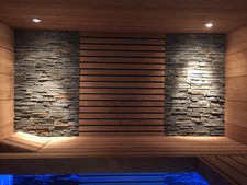 Naturstein Verblender, Wandverkleidung aus dickem Echtstein, Schiefer