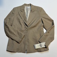 Garfield  Marks Beige 1 Button Collared Blazer Jacket Size 6 Lined