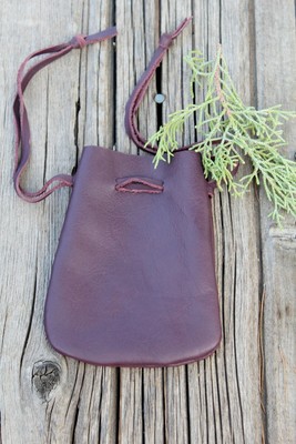 leather drawstring pouch