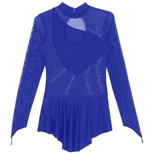 Lyrical Women's Ice Skating Dress Long Sleeve Figure Skating Leotard Dance Dress - Picture 31 of 127