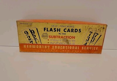 Vintage 1945 Kenworthy Educational Self Teaching Subtraction Flash Cards No 2136