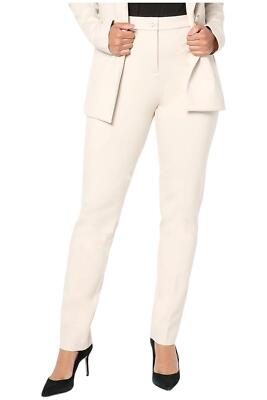 Tailored by Susan Graver Women's Smart Ponte Slim Leg Trouser Stone