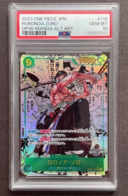 RORONOA ZORO ONE PIECE CARD MANGA ALTERNATE ART TCG OP06-118 PSA