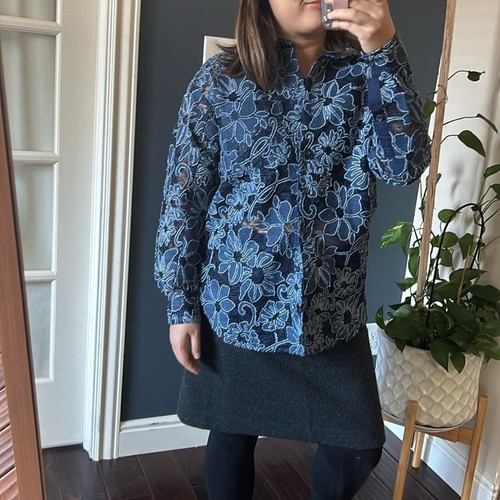Camicia in pizzo trasparente Anthropologie x Pilcro. xXS - Foto 12 di 16
