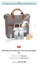 Brand new motif duo breast pump with maylilly bag. Still sealed in box. 