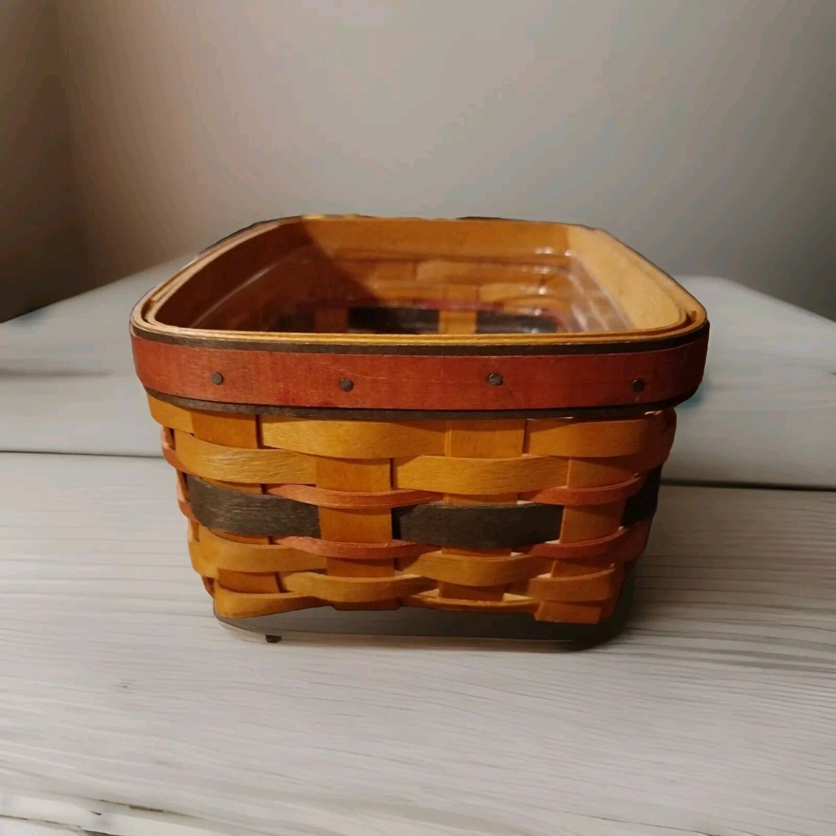 ロンガーバー　バスケット Longaberger Handwoven Rectangular Basket, 8.5 Inches, 1996 SKU GS1