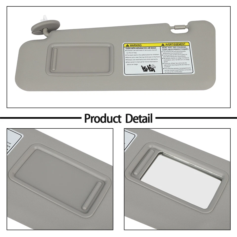 For Toyota Highlander 2008-2013 Gray Left + Right Car Sun Visor Pairs W/ Sunroof Foto 4 de 4