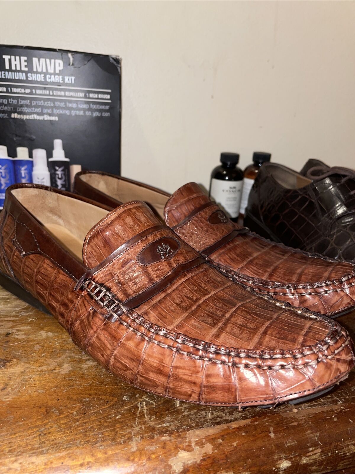 Rare Mezlan Crocodile skin loafers With Mezlan Cr… - image 1