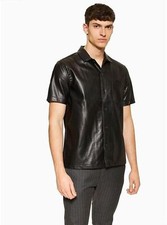 Trendy Men's Black Leather Shirt Genuine Soft Lambskin Slim Fit Casual Shirt