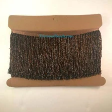 5 Yard Bolt-6" DARK COPPER BROWN Beaded BUGLE Bead Fringe Lamp Costume Trim 