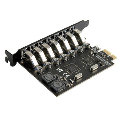 PCI-E Express To USB 3.0 Expansion Card Adapter 7 Ports Hub External Controller