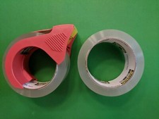 2 ROLLS SCOTCH CLEAR PACKAGING TAPE w/DISPENSER- 1.88 in.x 43.7 yd. MADE IN US