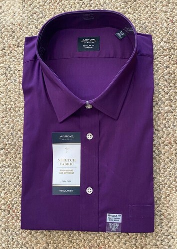 Arrow LS Dress Shirt Eggplant Size 18 