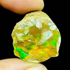 36.75 Cts Natural Ethiopian Opal Rough 26x25mm Huge Untreated Loose Gemstone