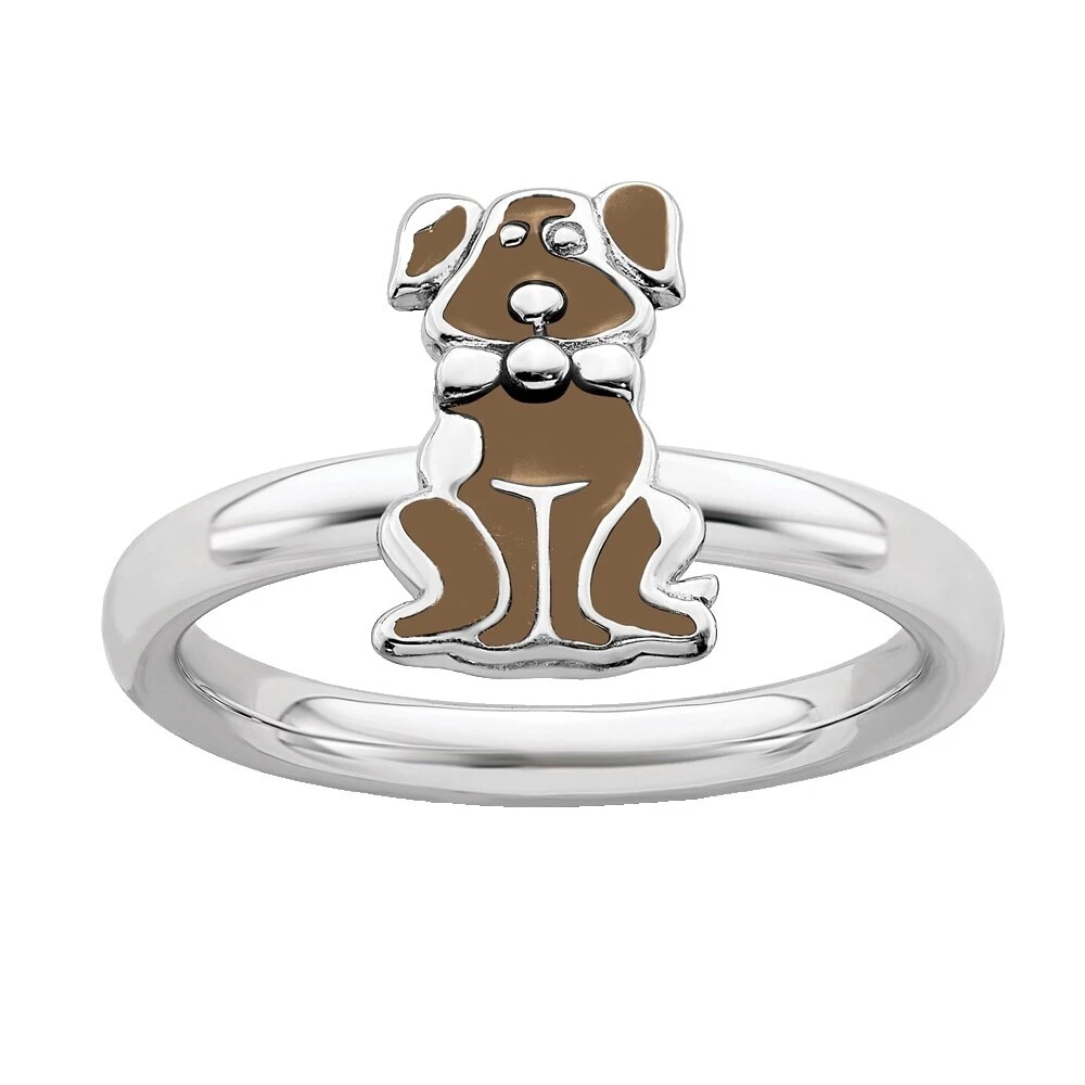 Anillos de moda Esmalte Marrón