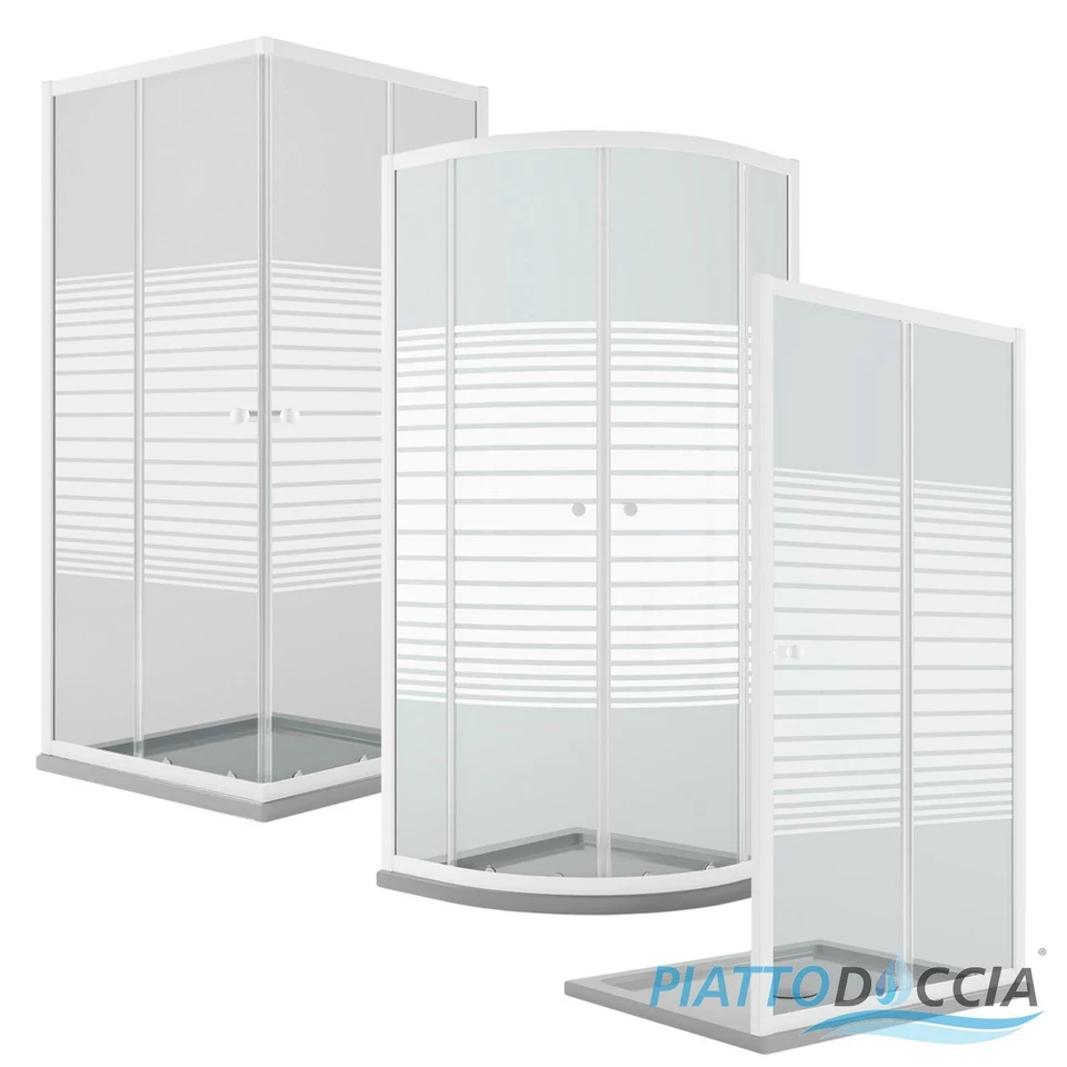 IDRALITE CABINE PORTE PAROI DOUCHE NICHE H185 VERRE SÉRIGRAPHIÉ PROFILS ALUMINIUM BLANC