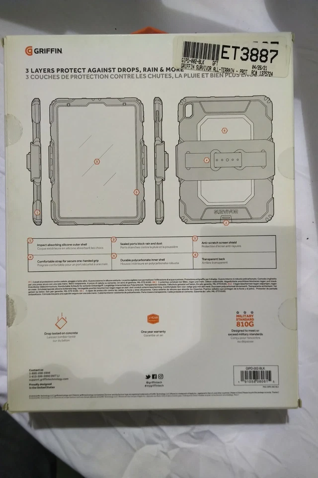 Griffin Technology Survivor All-Terrain,for 11-inch iPad Pro 2018 GIPD-002-BLK - Image 3 of 3
