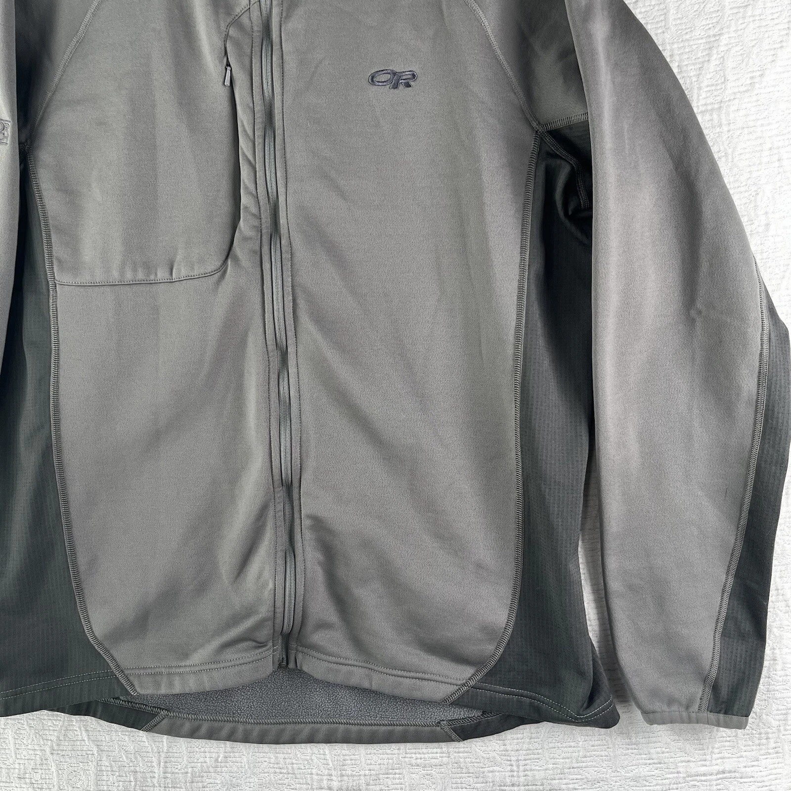 outdoor-research radiant hybrid full zip thumb holes fleece jacket